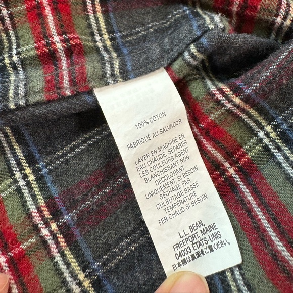 L.L.BEAN Men's Scotch Plaid Flannel Shirt, Traditional Fit Size L - Picture 10 of 10